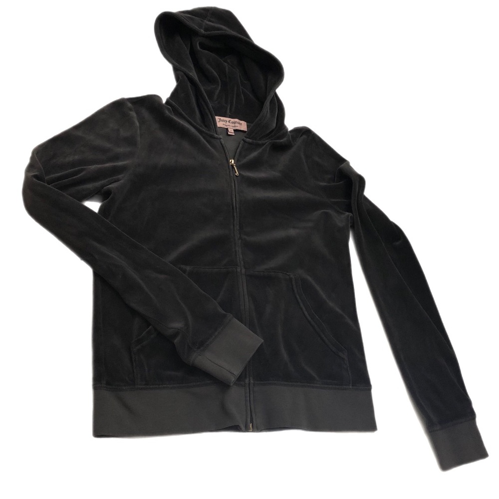 Juicy Couture Velour Dark Grey Jacket Sz Large